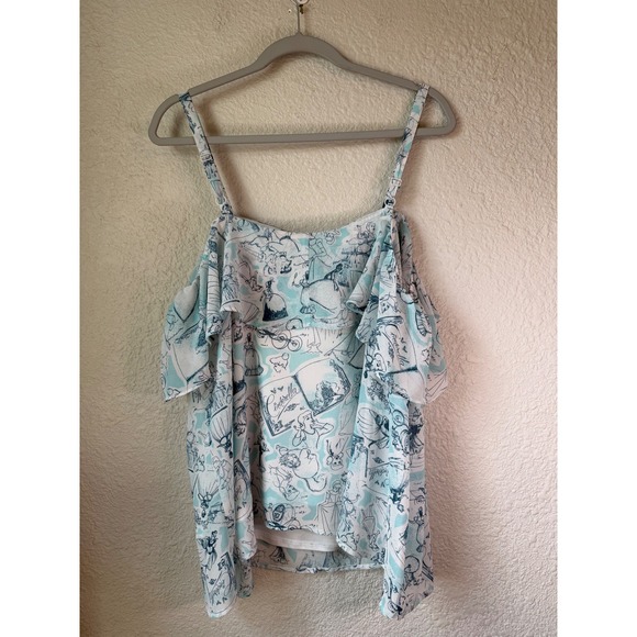 Torrid Disney Princess Cinderella Storybook Flutter Sleeve Ruffle Blouse 1X - Picture 6 of 7